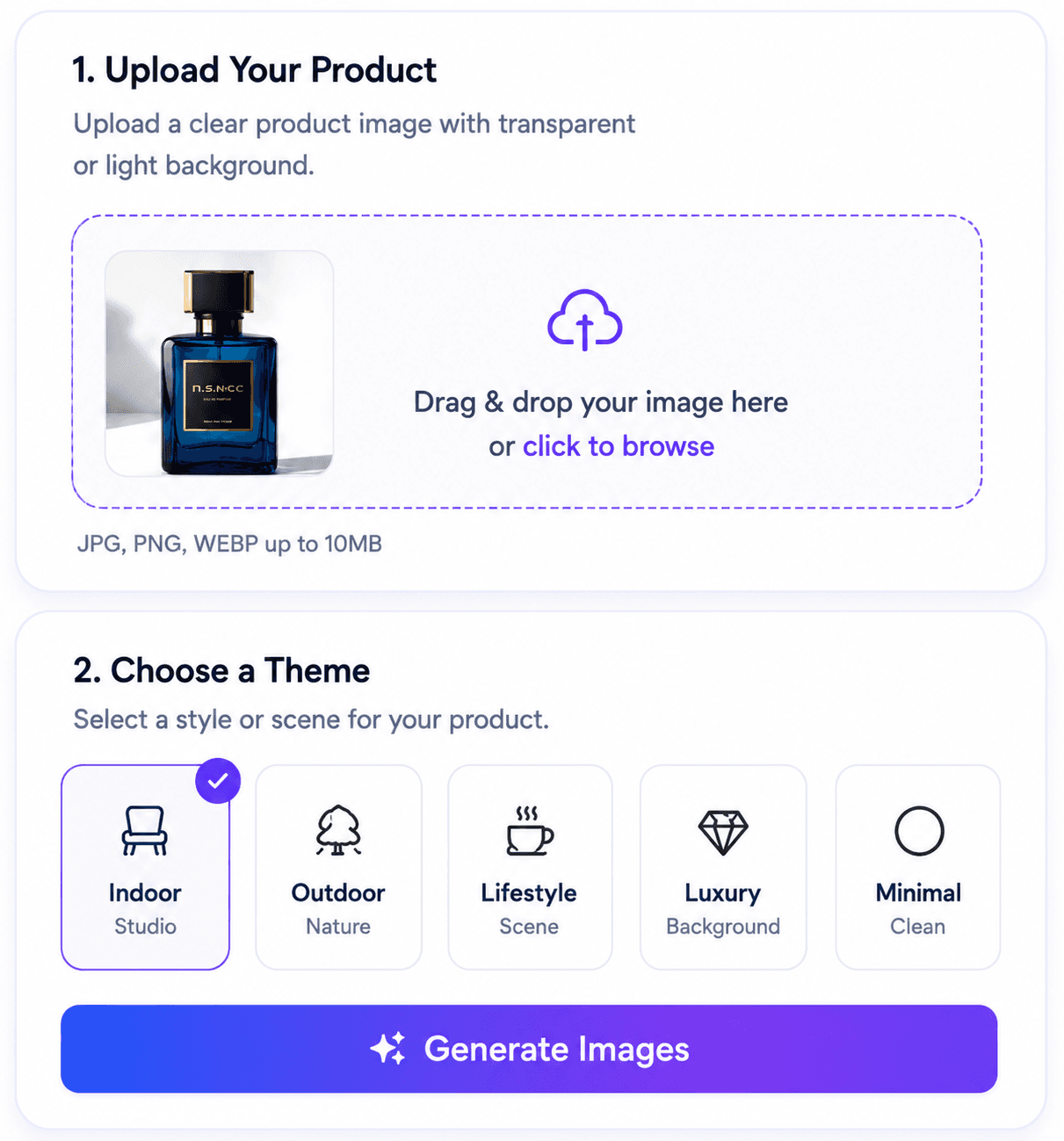 Upload and generate